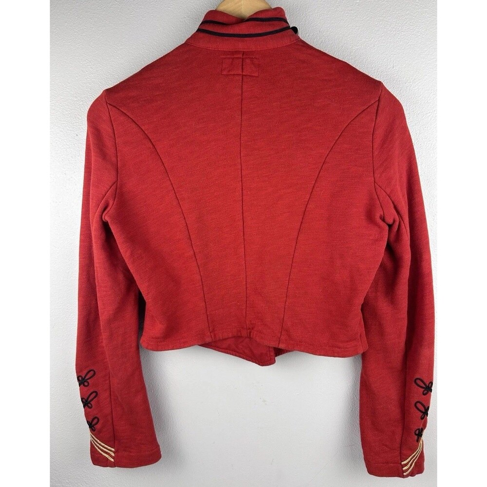 VTG Denim Supply Ralph Lauren Military Army Cropped Slim Band Jacket Size M Red - Picture 10 of 10